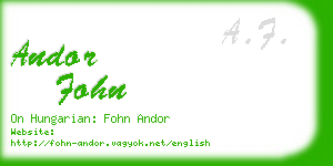 andor fohn business card